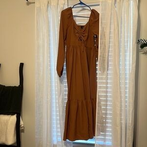 Long pink flowy dress